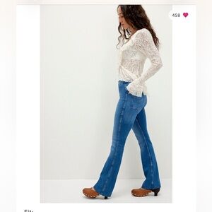 We The Free Denim Flare Jeans with Blue Accent